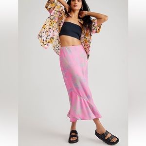 Free people rose midi skirt